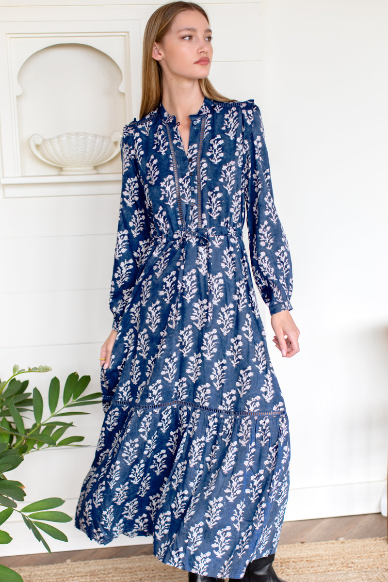 Frances 4 Dress - Pressed Flowers Blue