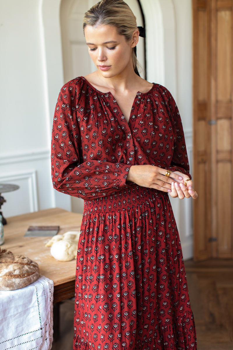 Frances Blouse - Lantern Flower Rouge