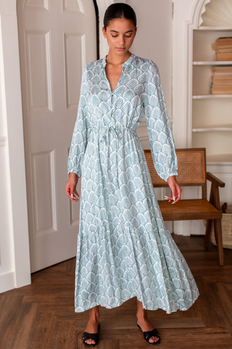 emerson fry dresses EMERSON FRY Jour Maxi Dress in Navy Gingham