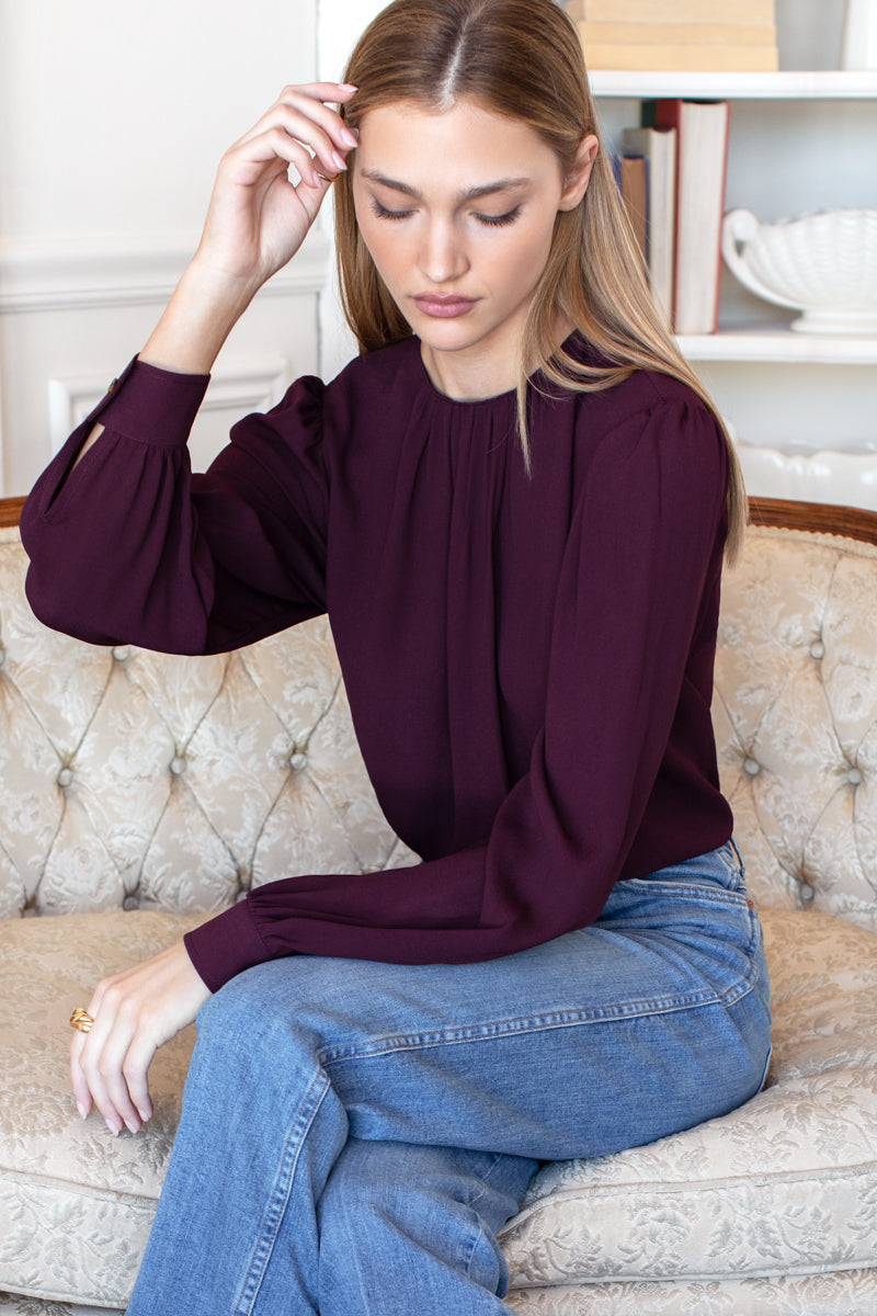 Gathered Neckline Top - Winetasting