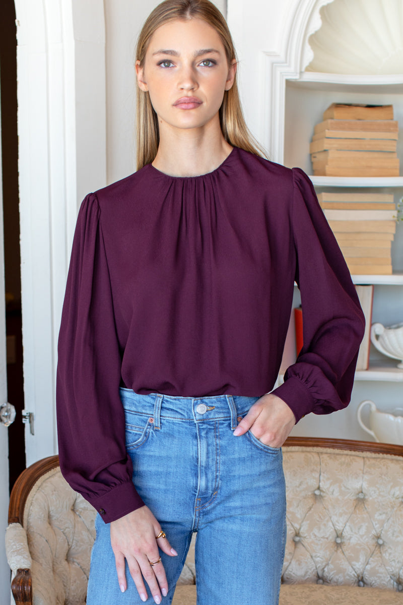 Gathered Neckline Top - Winetasting