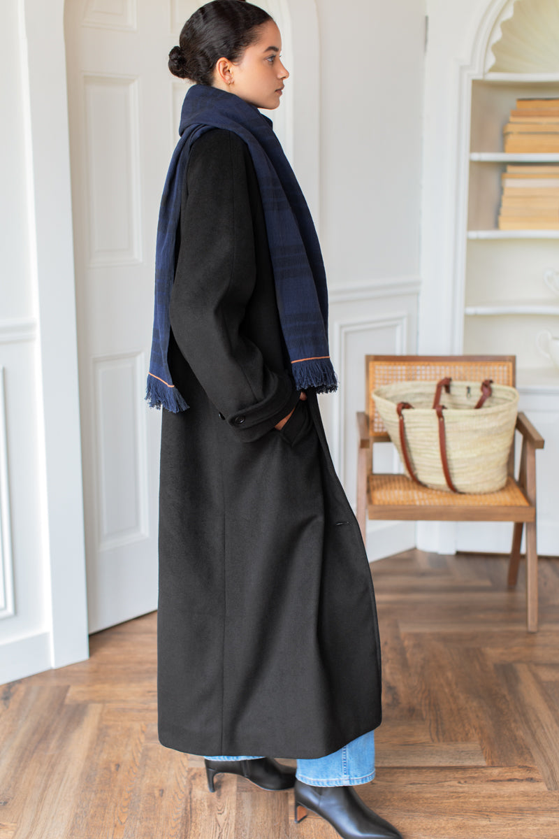 Maxi Overcoat - Black Wool