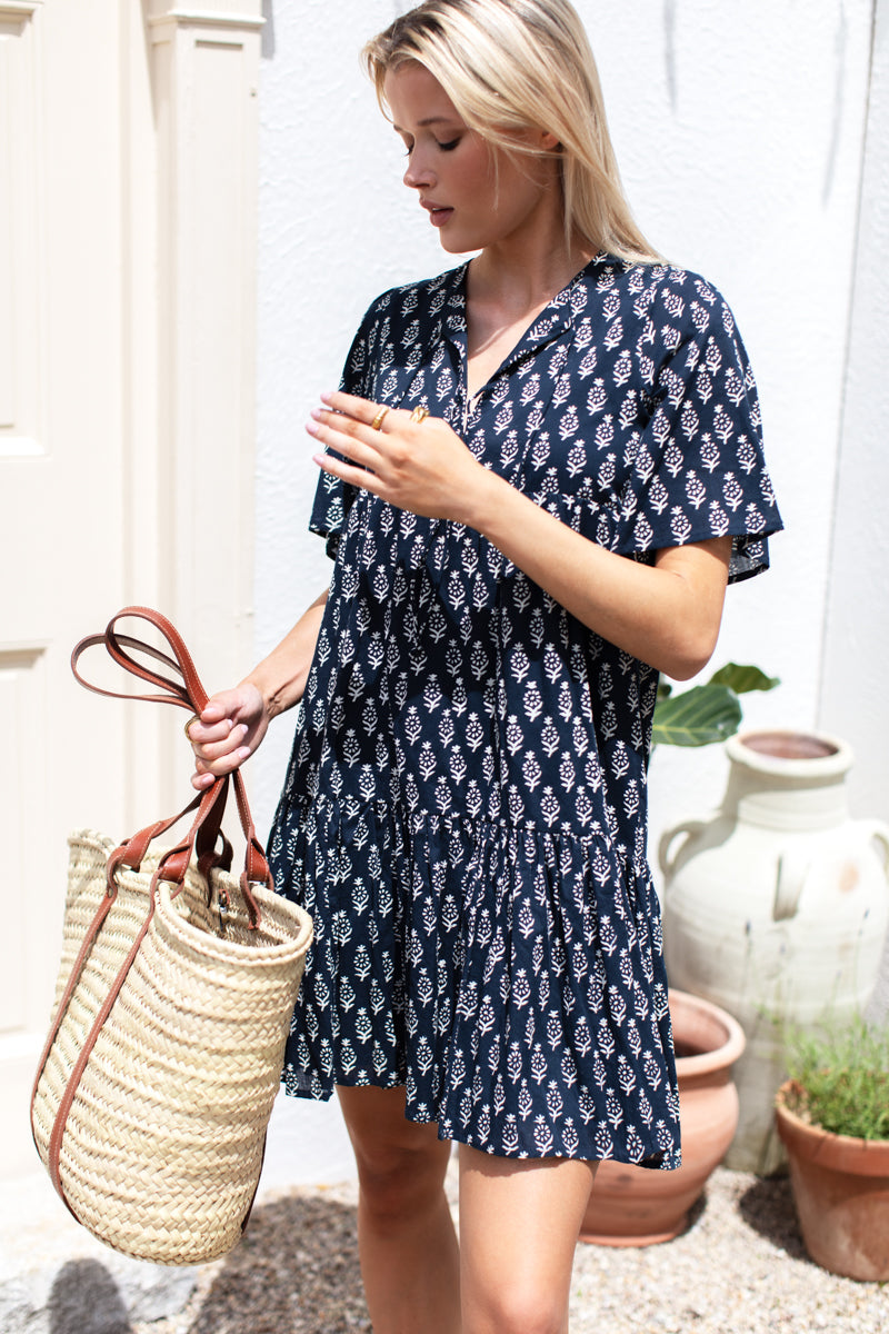 Isla Dress - Marguerite Blue Organic
