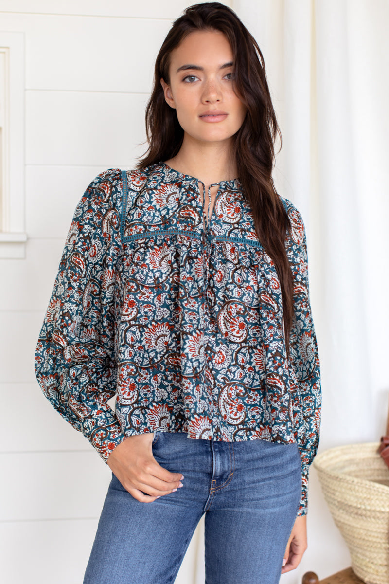 Isla Longsleeve Top - Roma Silk