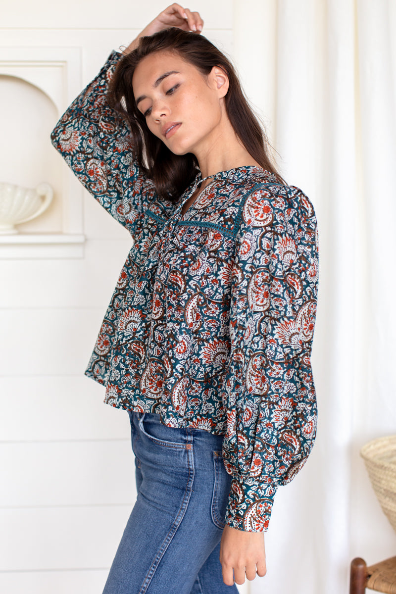 Isla Longsleeve Top - Roma Silk