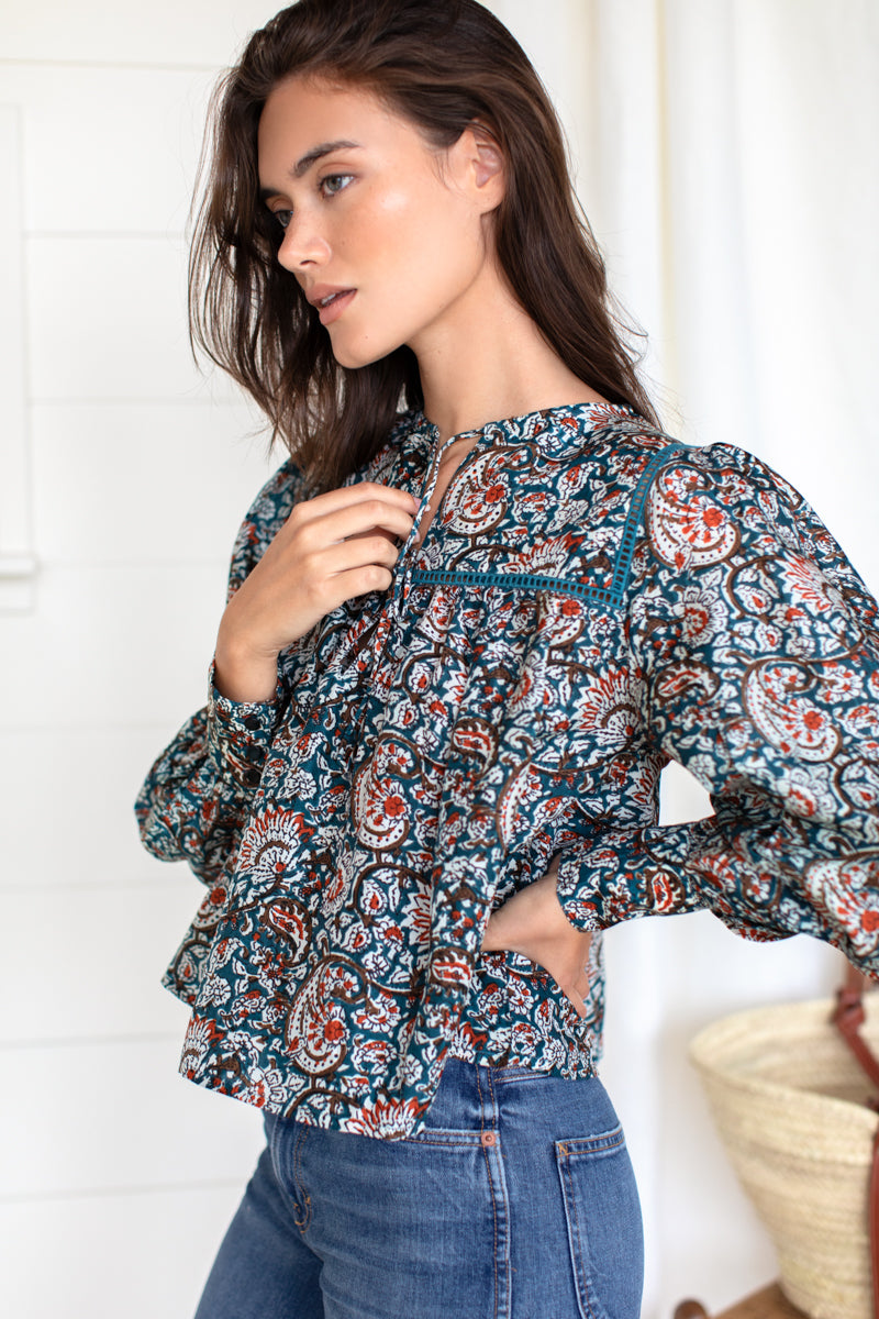 Isla Longsleeve Top - Roma Silk