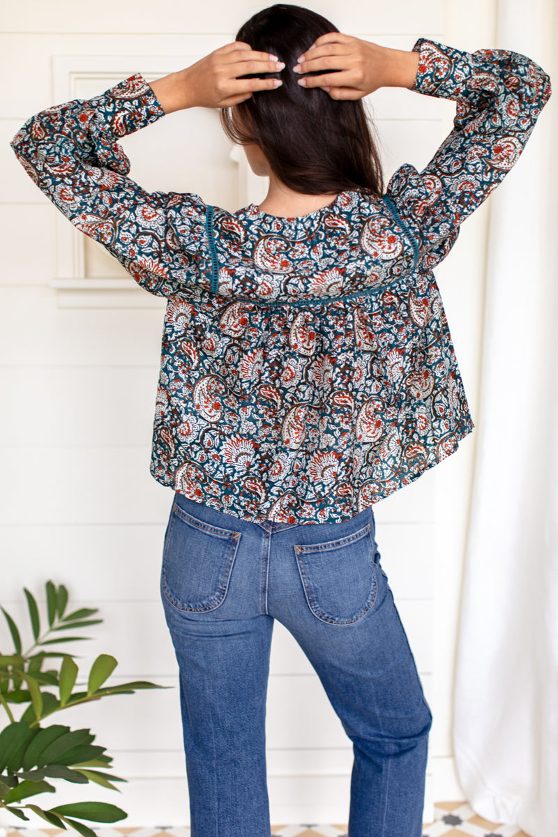 Isla Longsleeve Top - Roma Silk