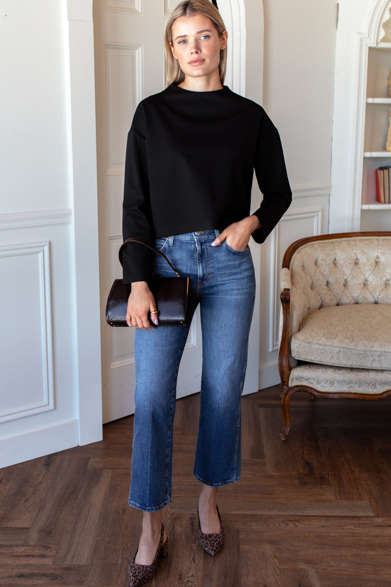 Jewel Neck Top - Black