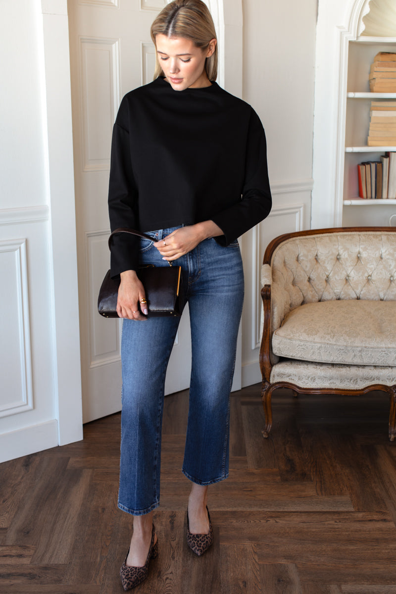 Jewel Neck Top - Black