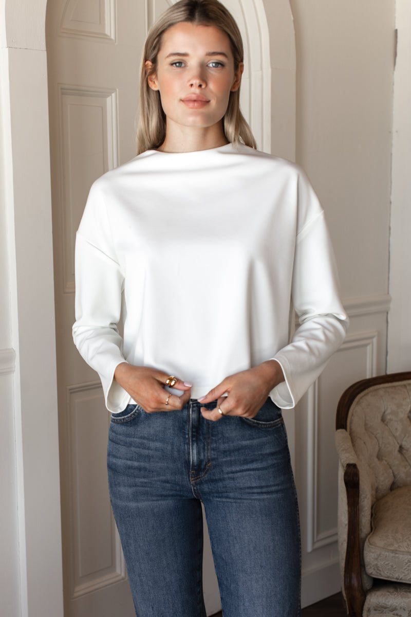 Jewel Neck Top - Ivory