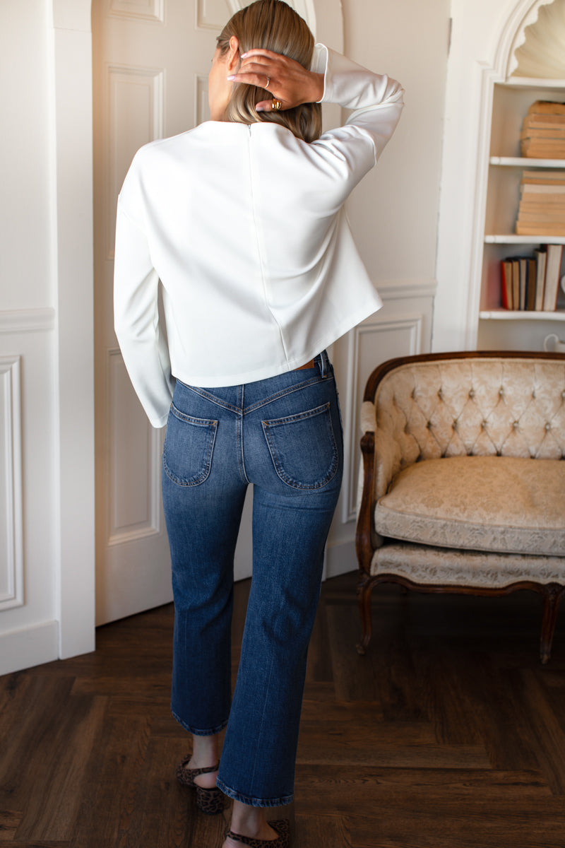 Jewel Neck Top - Ivory