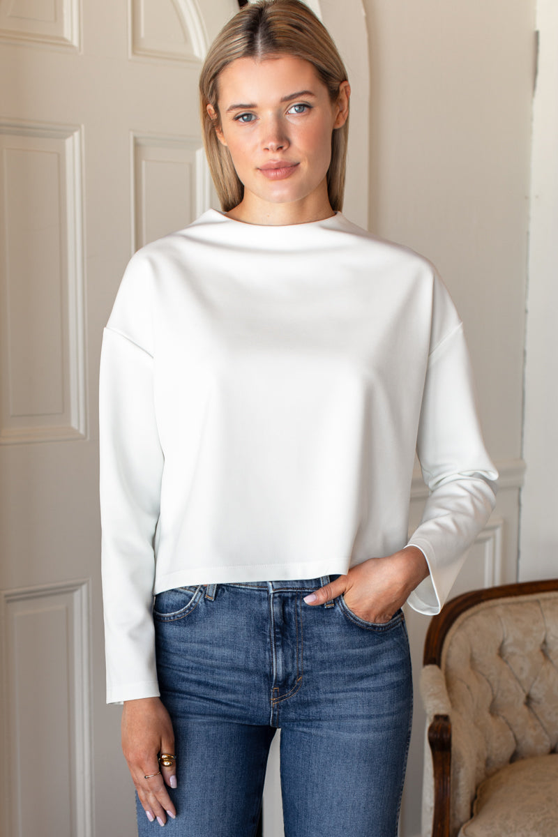 Jewel Neck Top - Ivory
