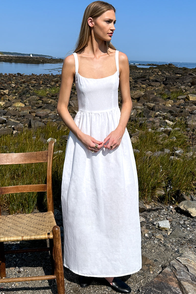Jour Maxi Dress - White Linen