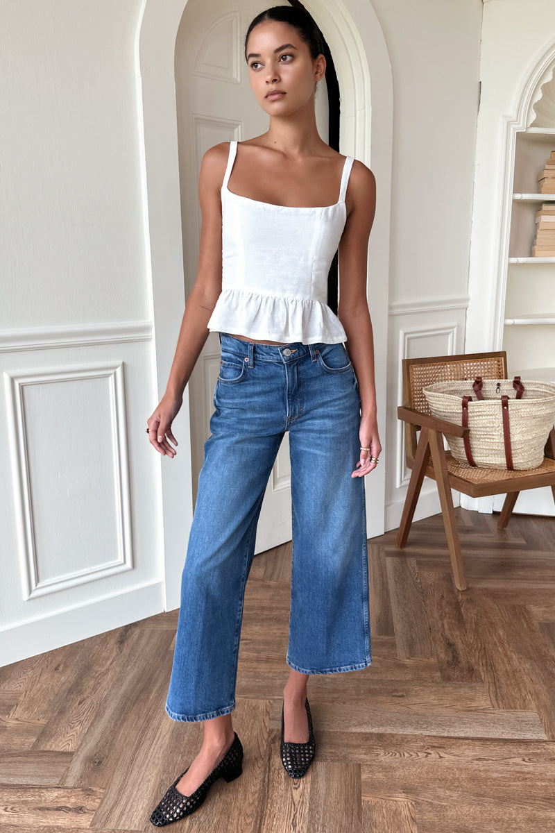Jour Peplum Top - Star White