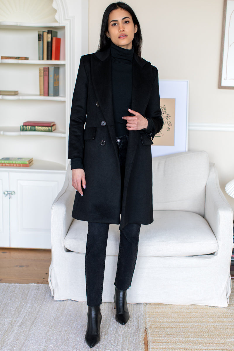 Fulton Wool Cashmere Topcoat - Black