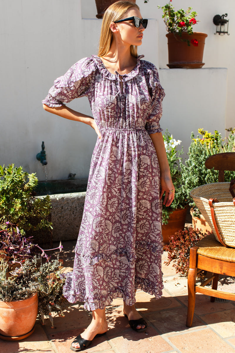 Lawn Dress - Cassis Orchid Organic
