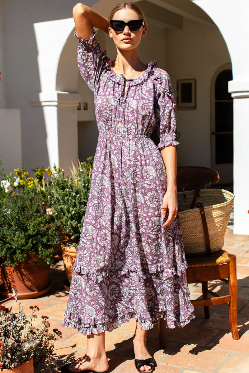Lawn Dress - Cassis Orchid Organic