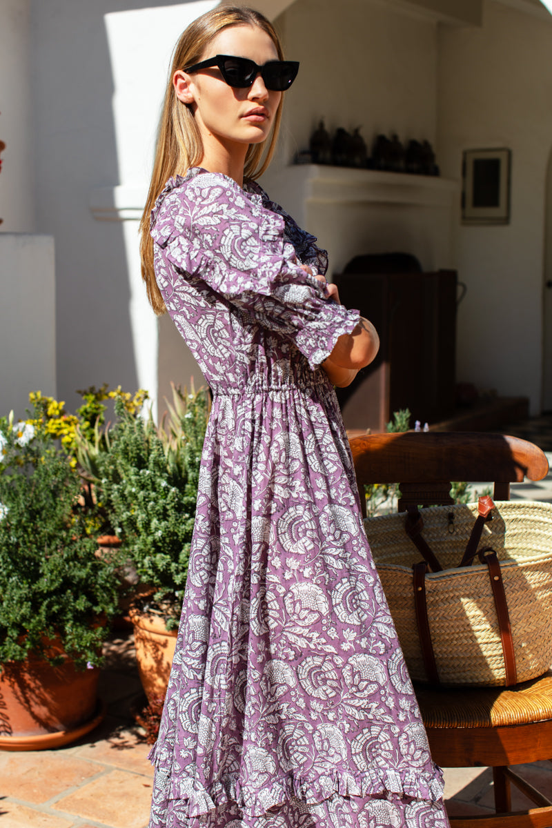 Lawn Dress - Cassis Orchid Organic