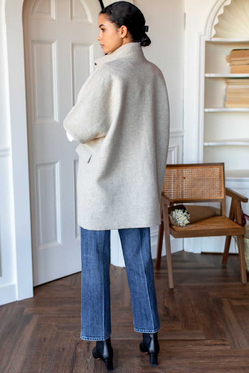 Layering Jacket - Camel Houndstooth