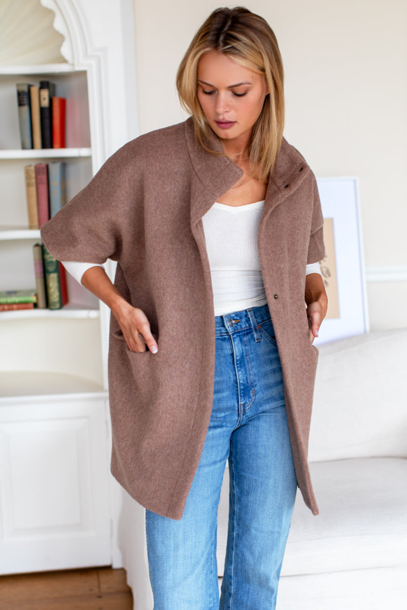 Layering Jacket - Latte Wool Mohair