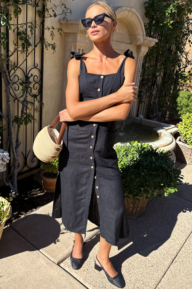 emerson fry linen dress Livia Button Dress