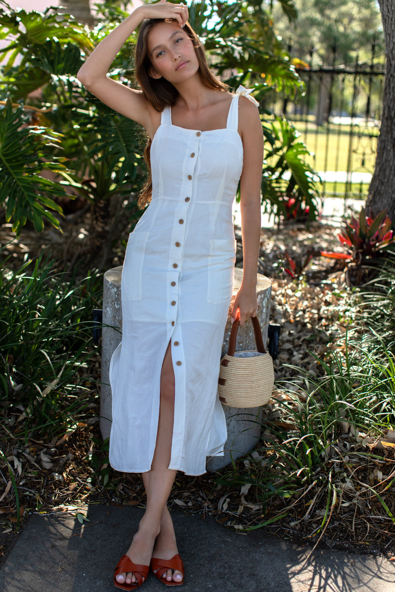 Lillian Dress - Ivory Linen