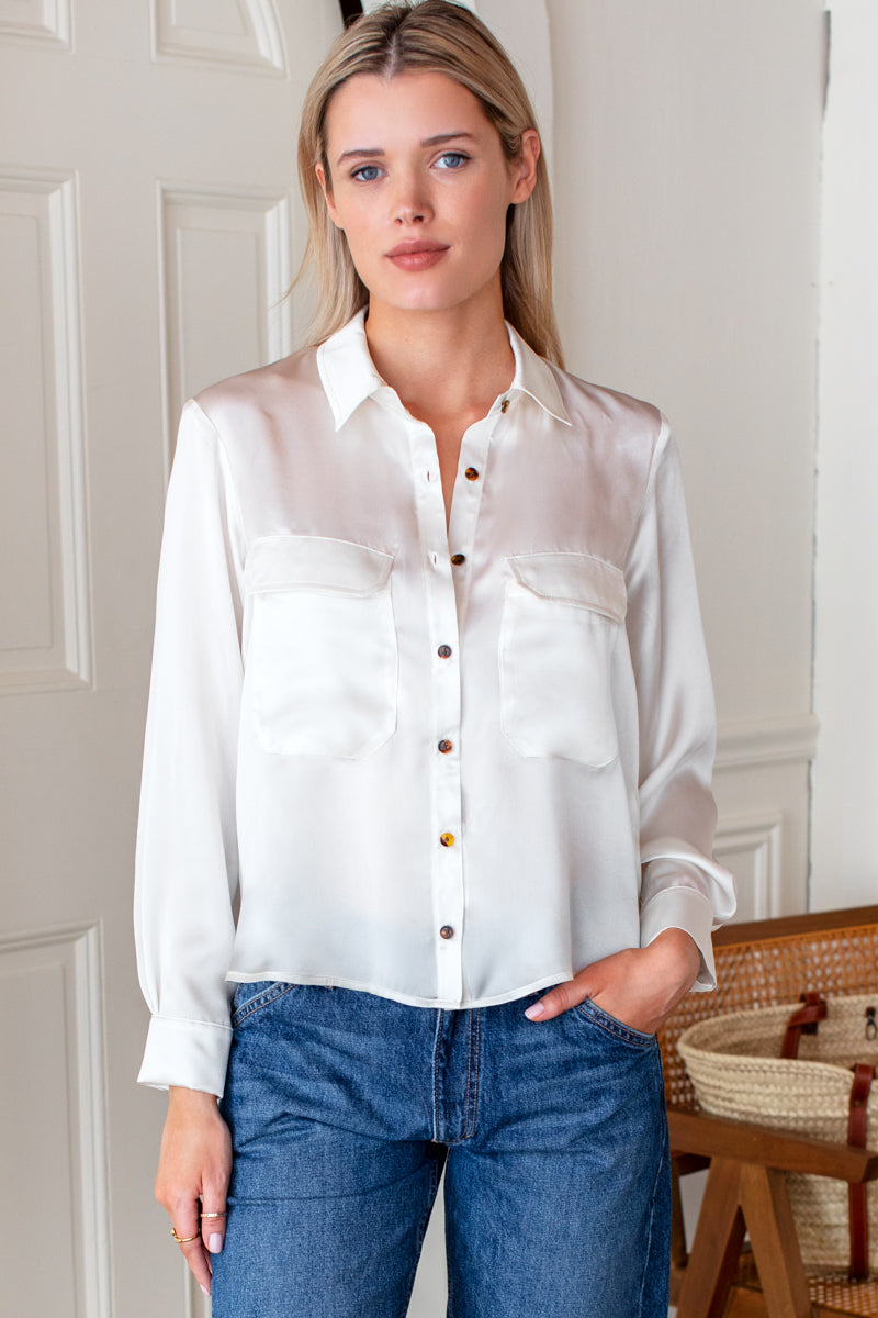 Longsleeve Utility Shirt - Blanc Silk