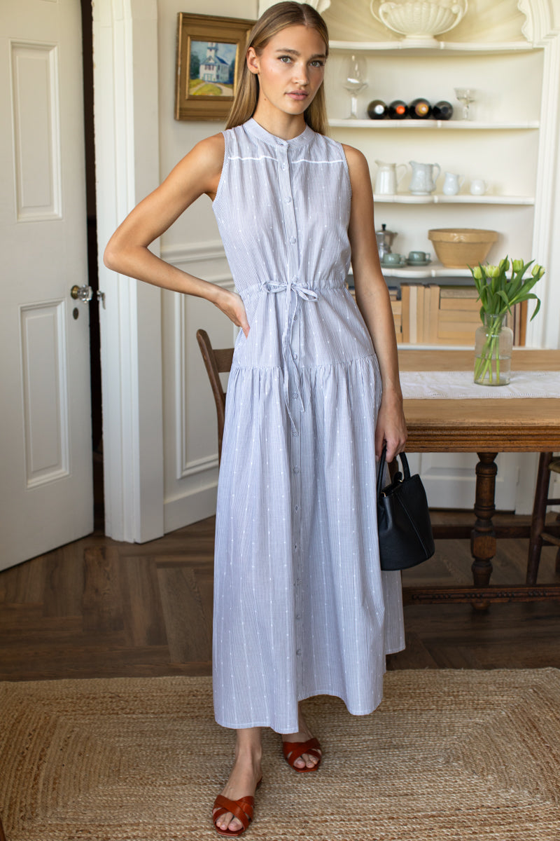 Lucy 4 Basque Sleeveless Dress - James Stripe