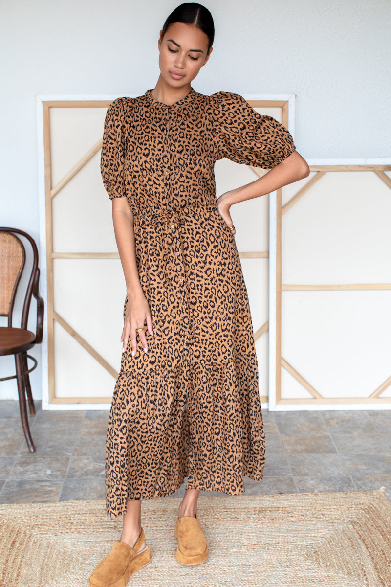 Lucy Dress - Vintage Leopard Organic