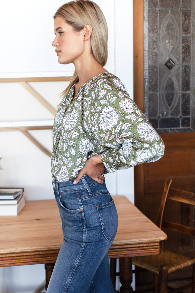 Lucy Heirloom Blouse - Arles Gothic Olive