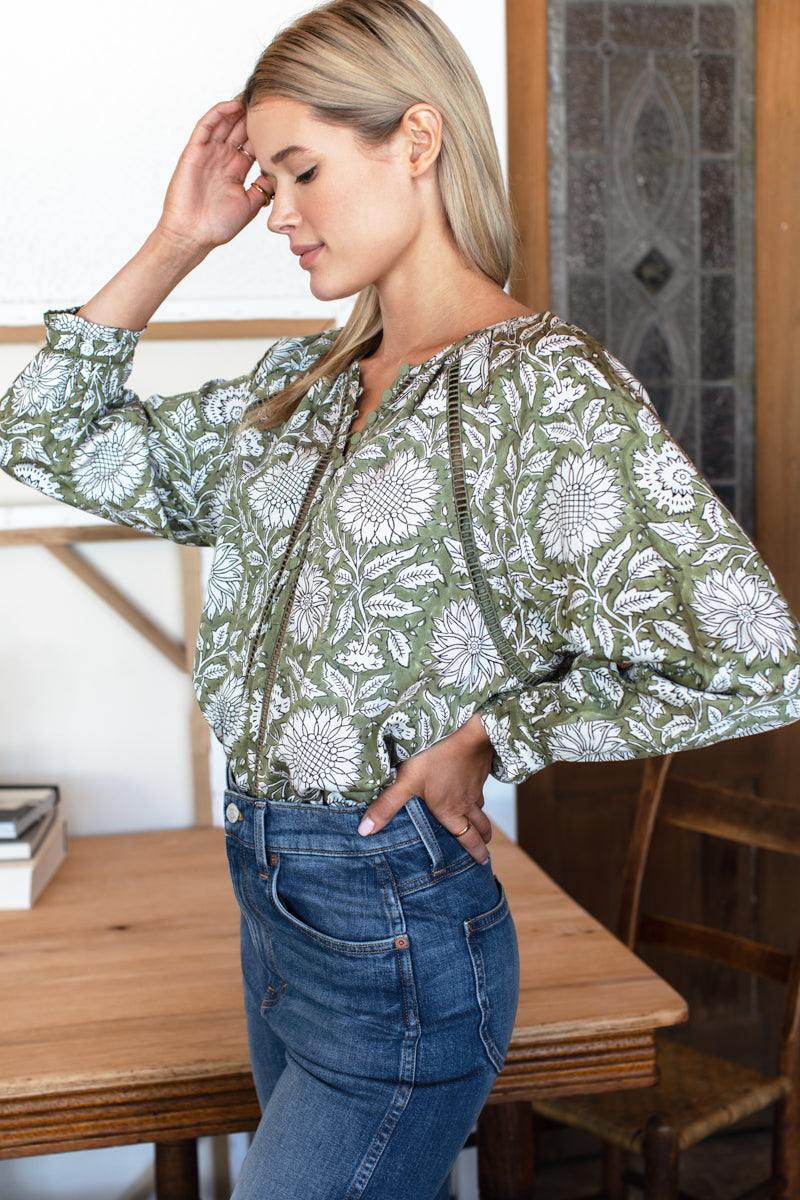 Lucy Heirloom Blouse - Arles Gothic Olive