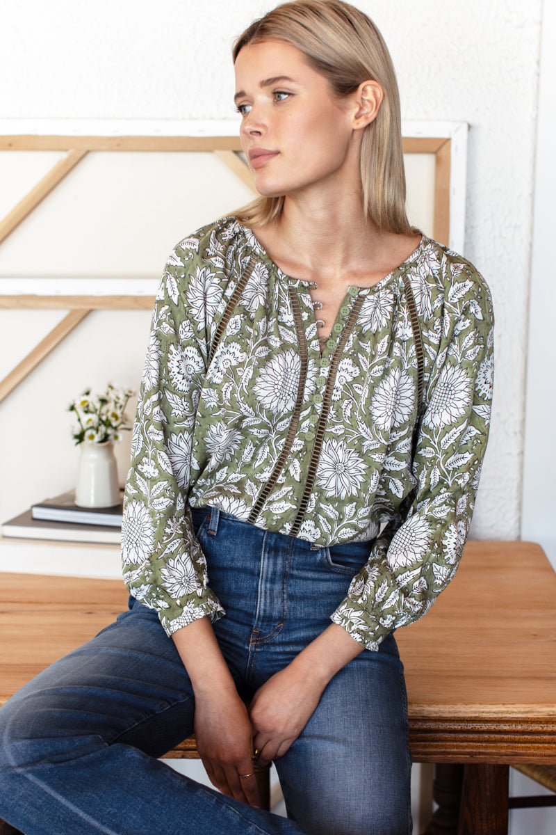 Lucy Heirloom Blouse - Arles Gothic Olive
