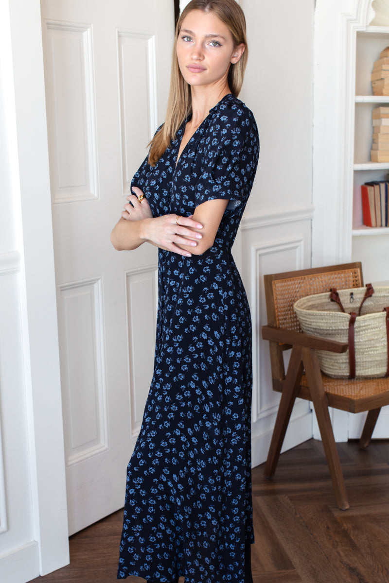 Lucyia Antique Dress - Bea Flowers Midnight