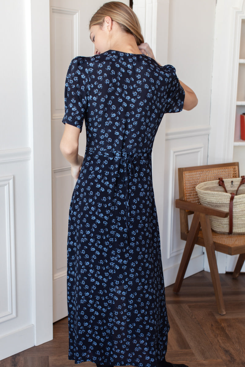 Lucyia Antique Dress - Bea Flowers Midnight