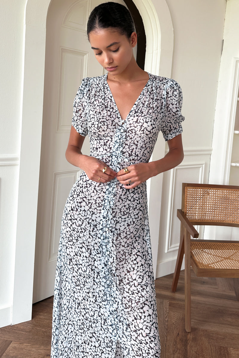 Lucyia Antique Dress - Vintage Orchids