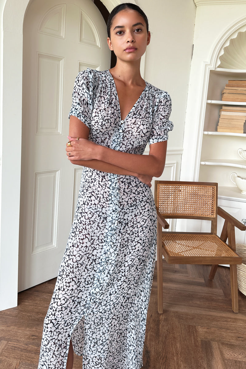 Lucyia Antique Dress - Vintage Orchids