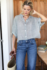 トップス mandarin SHANGHAI TANG x JACKY TSAI Mid-Sleeve Pleated Mandarin