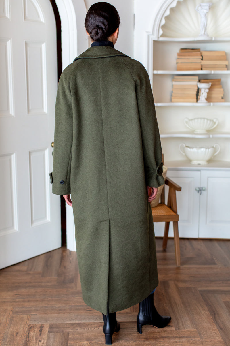 Maxi Overcoat - Army Wool