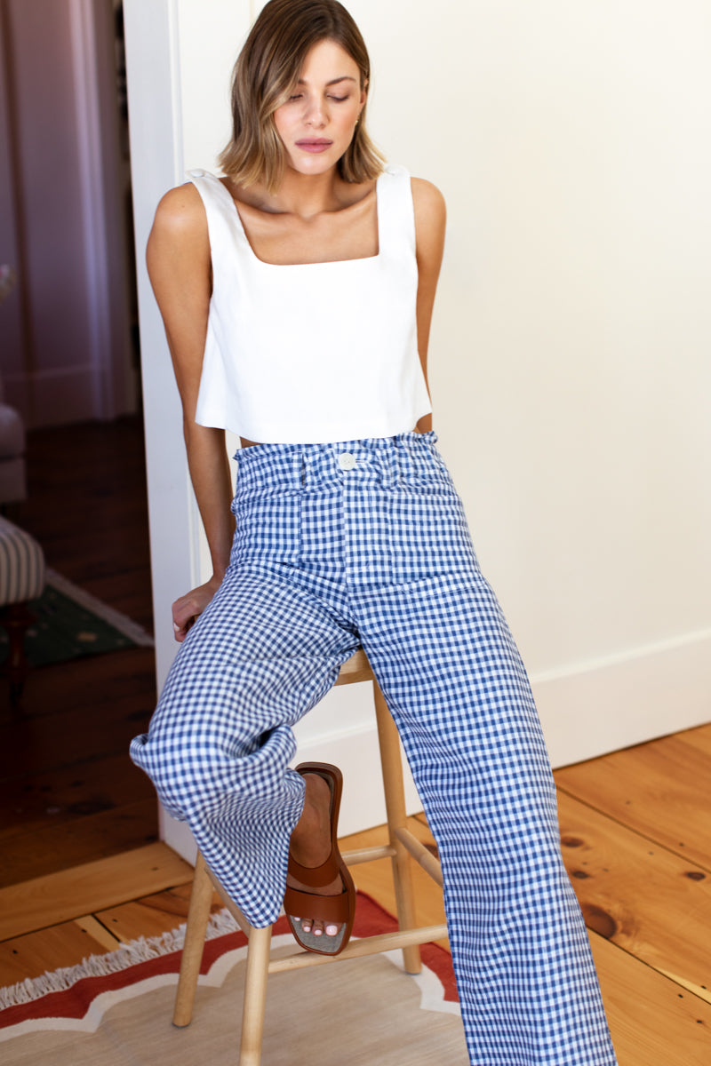 Paris Pant - Juniper Stripe Linen - Emerson Fry