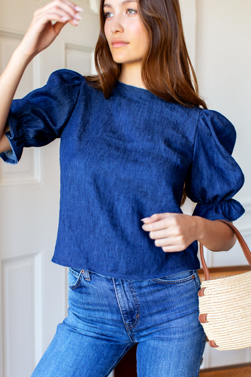Pearl Blouse - Indigo Hemp Organic