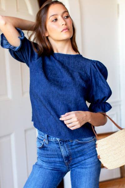 Pearl Blouse - Indigo Hemp Organic