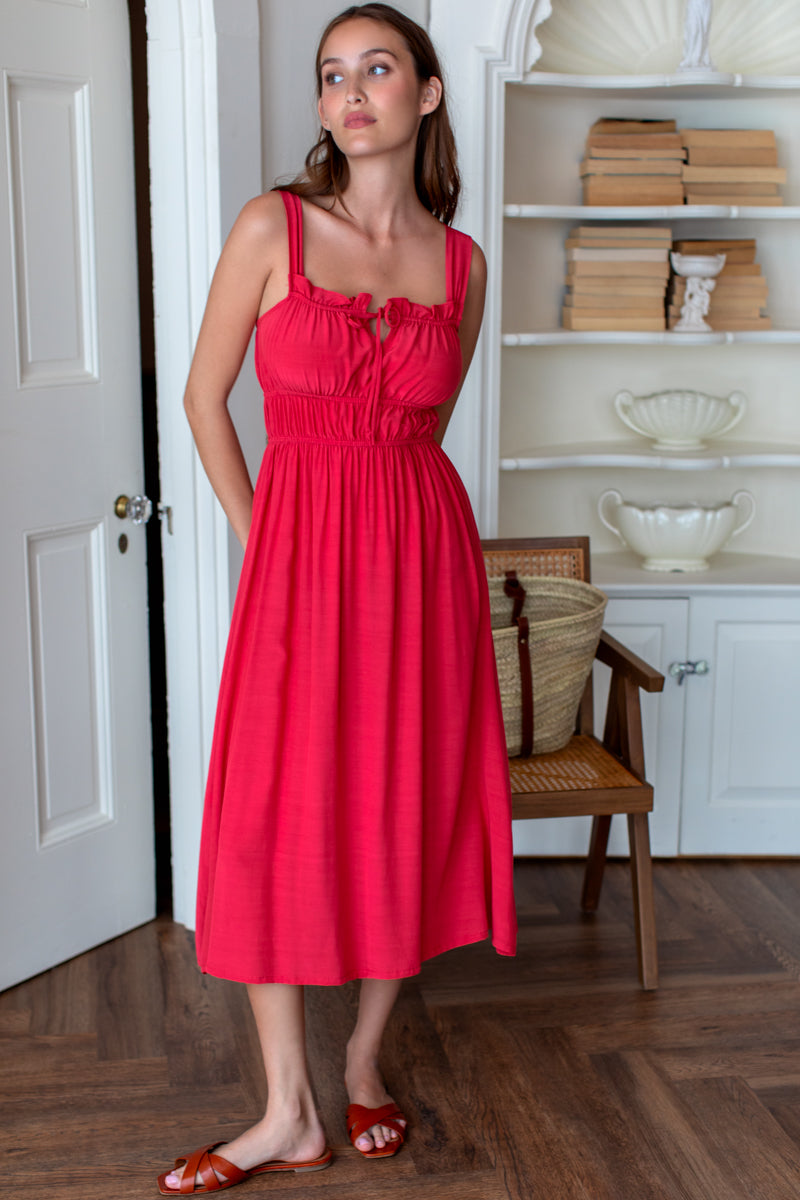 Pipa Dress - Rococco Red