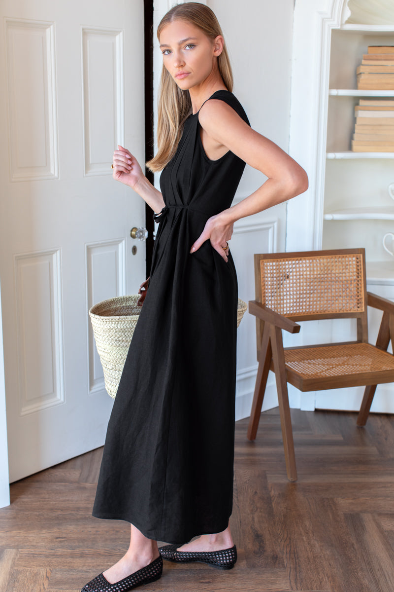 Plait Maxi Dress - Black