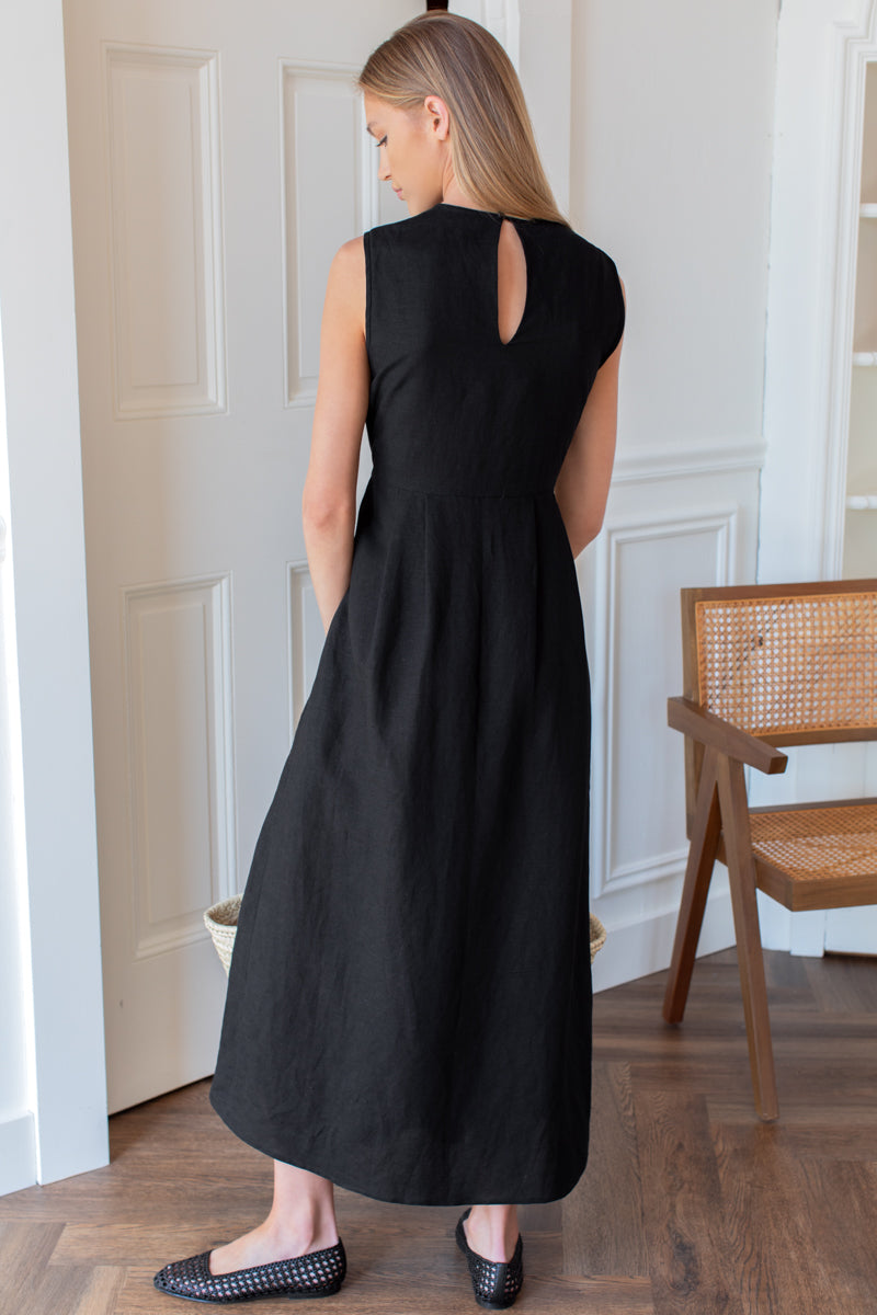 Plait Maxi Dress - Black