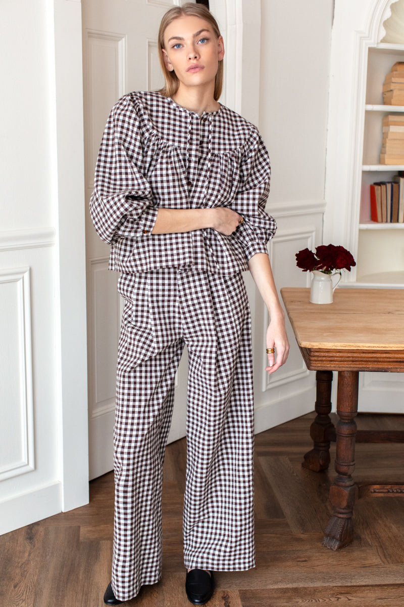 Emmaline 2 Blouse - Cocoa Gingham