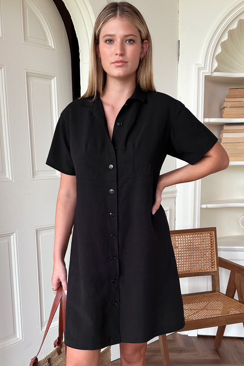 Potter's Shirtdress - Black