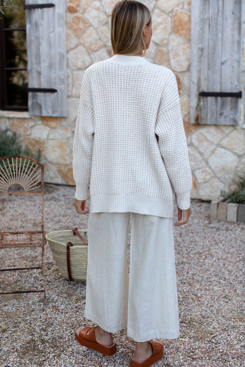 Pull On Pant - Arctic Wolf Linen
