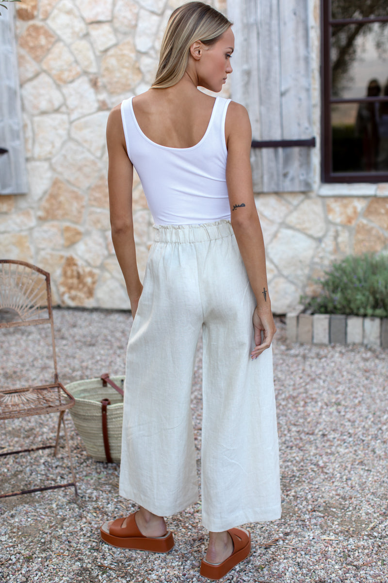 Pull On Pant - Arctic Wolf Linen