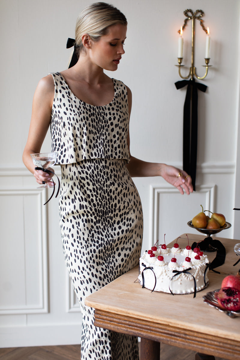 Roma Midi Dress - Leopard Stretch Linen
