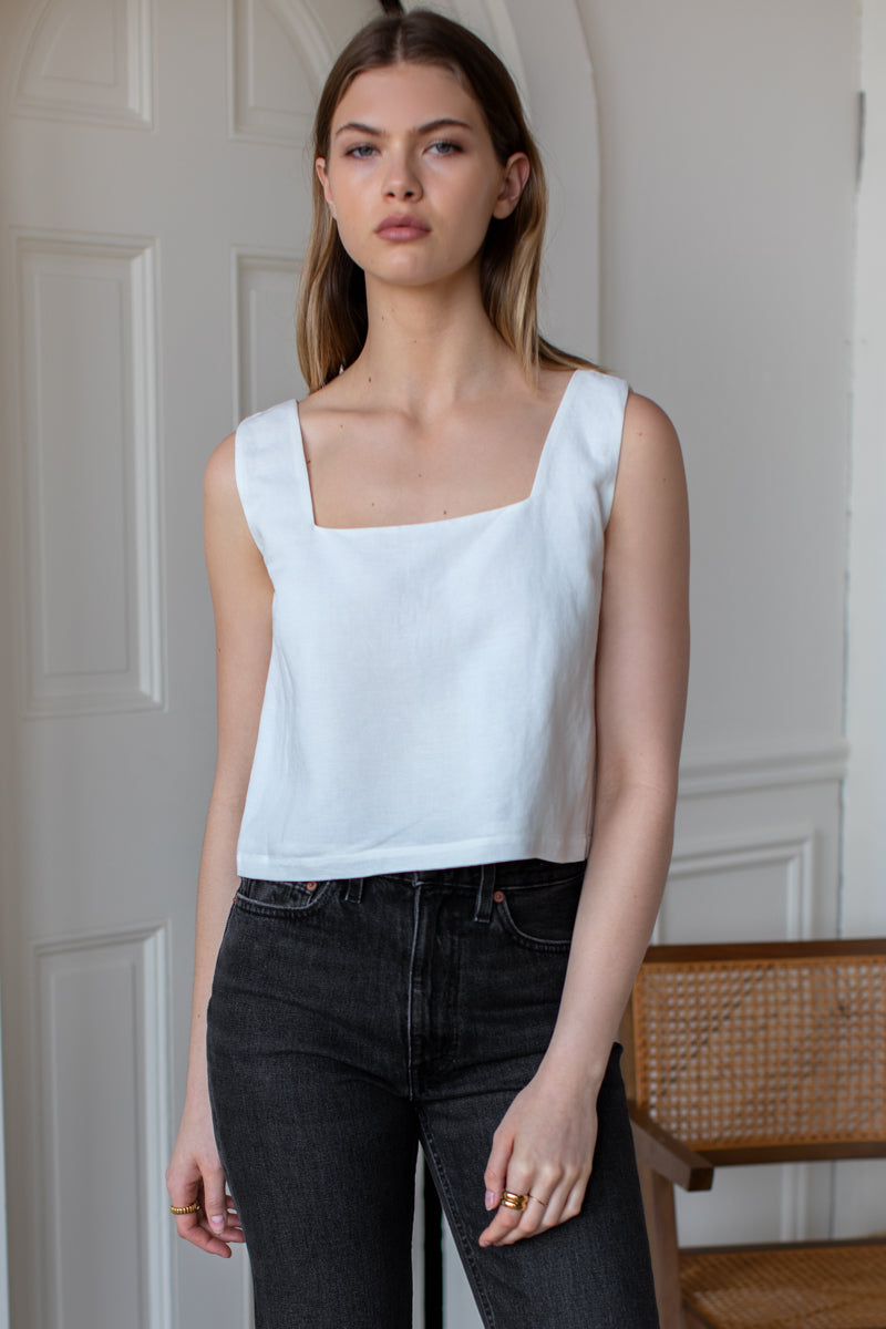 Roma Top 2 - Ivory Linen